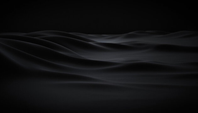 Luxury Matte Black Abstract Wave Surface Background