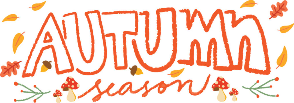 Autumn Doodle Handdrawn Crayon 3