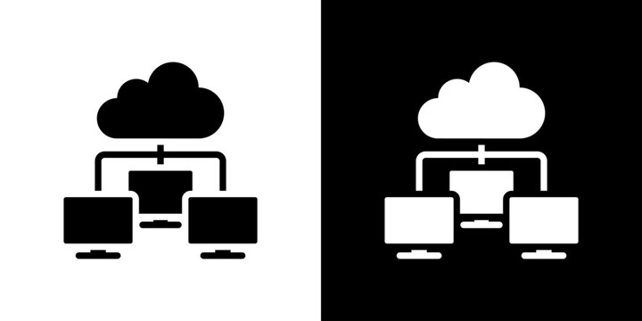 Distributed Computing Icon Sheet Black And White