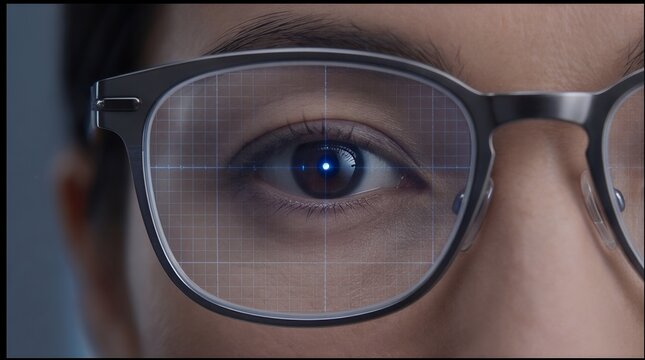 Smart Vision Tech: AR-Enhanced Eyewear with Grid Projection