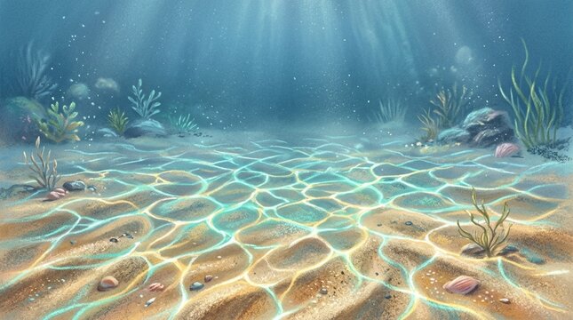 Underwater caustic light vivid underwater caustic light pattern on sand floor