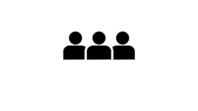 A group of people icon, Animated icon on transparent background, alpha channel included.