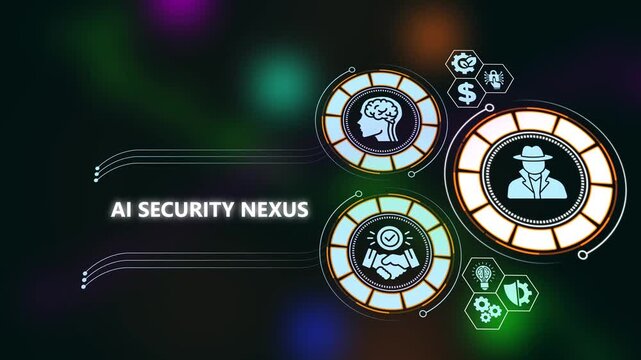 Ai security nexus: digital cyber defense and artificial intelligence technology concept
