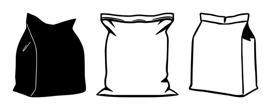 Thermal insulation delivery bag set with solid black icon on white background featuring insulated tote, cargo, shipping with minimalistic style and vector representation