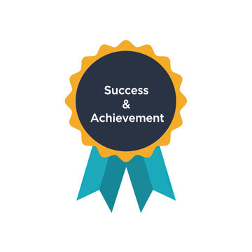 Award Ribbon Success Achievement Icon.