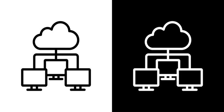 Distributed Computing Icon Sheet Black And White