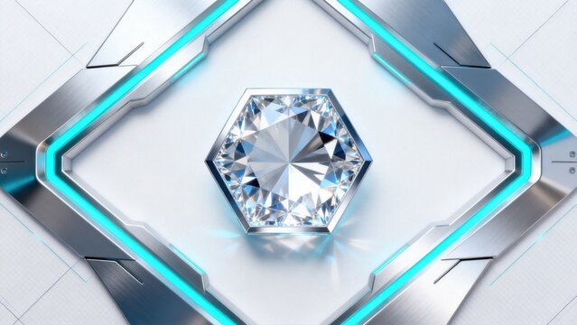Diamond in futuristic frame