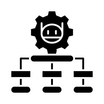 Task decomposition and project management icon. Breakdown of complex goals into smaller steps and logical hierarchy metaphor for productivity and workflow. Vector spot illustration.