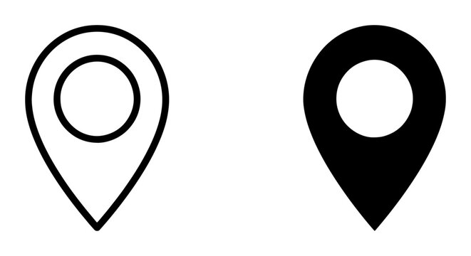 Location Pin Icons, Map Marker Symbols, Navigation Pointer Graphics, Geo Tag Vector Set