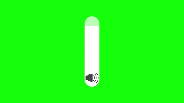 slider bar volume control animation on green screen. video 4k