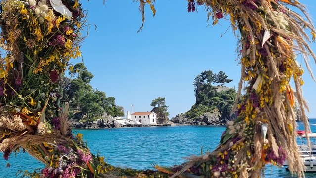 parga city greece in spring season tourist resort