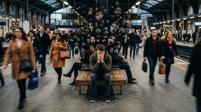 Social Anxiety Concept For Awareness Campaign Visual 