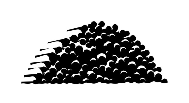 Black silhouette of a mound of small round objects