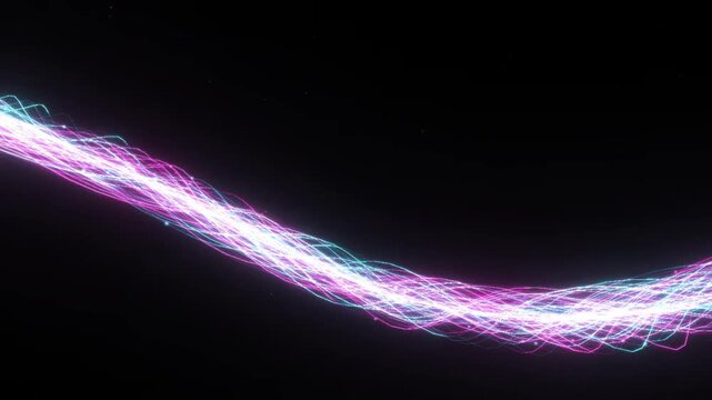 High quality 4K seamless abstract background loop. Perfect for sci-fi, quantum physics, data transfer, telecommunications, and cinematic visual concepts.