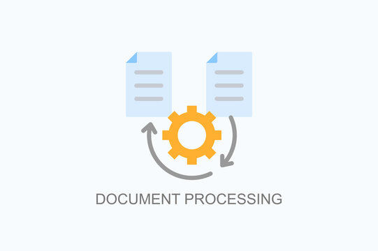 Document Processing Icon Or Logo Isolated Vector Illustration