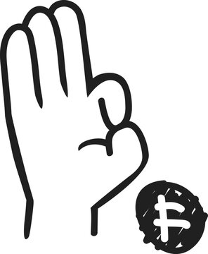 ASL Sign Language Letter F OK Sign Thai Jeeb Gesture Icon
