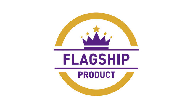 Flagship product logo with crown.