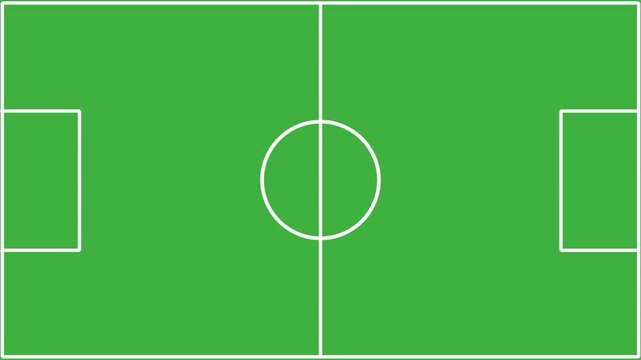 soccer field with green grass , simple animation of a soccer field