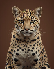 Fototapeta premium African Leopard - Midnight Indigo Studio Portrait