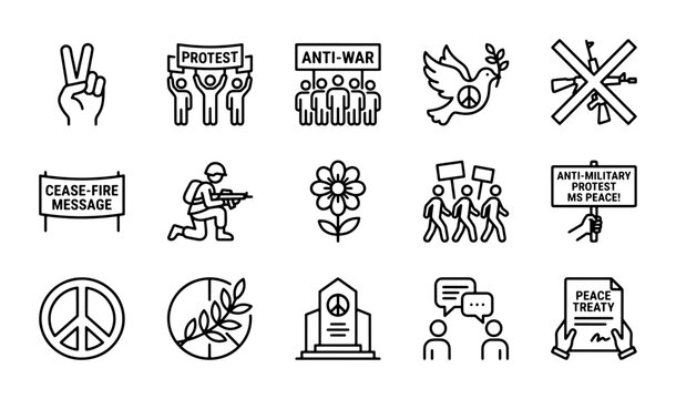 Peace and Protest Icons: Anti-War, Diplomacy, and Social Justice Symbols