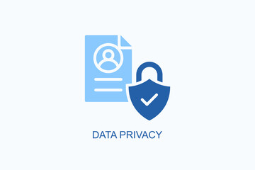 Fototapeta premium Data Privacy Icon Or Logo Isolated Vector Illustration