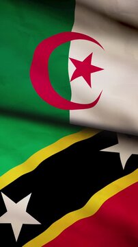 Algeria and Saint Kitts and Nevis flag vertical