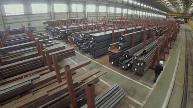 Metal Pipe Factory Interior with Aluminum Production and Welding