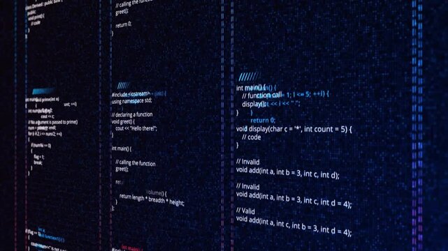 HTML and CSS Code on Laptop Screen Dark Background Programming Loop