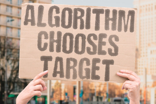 "Algorithm Chooses Target" Targeting algorithms select human targets without direct human oversight. TARGETING. ALGORITHMS. SELECT. ENGAGEMENT. OVERSIGHT.