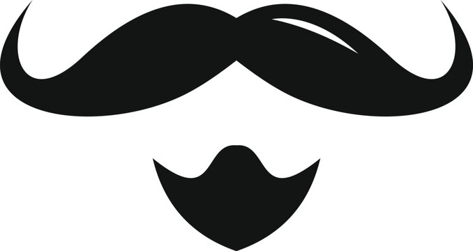 Black mustache and goatee forming a gentleman's facial hair icon set