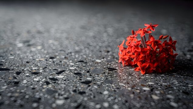 Red Ixora Bloom