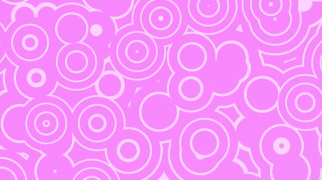 Purple concentric circles and white rings expand and pulsate across the screen in a flat vector loop.