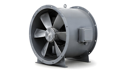 Fototapeta premium Realistic Ventilation Fan 3D Render Isolated on White Background, Industrial Air System