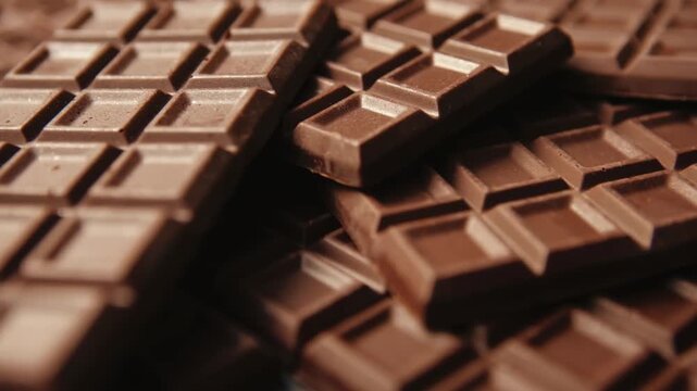 Homemade Chocolate Bars Close Up Sliding Shot Texture