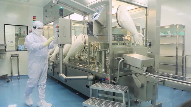 Factory Worker Using Tablet for Quality Control in Production Line