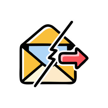 Broken Envelope Graphic Indicating Failed Message Delivery Attempt