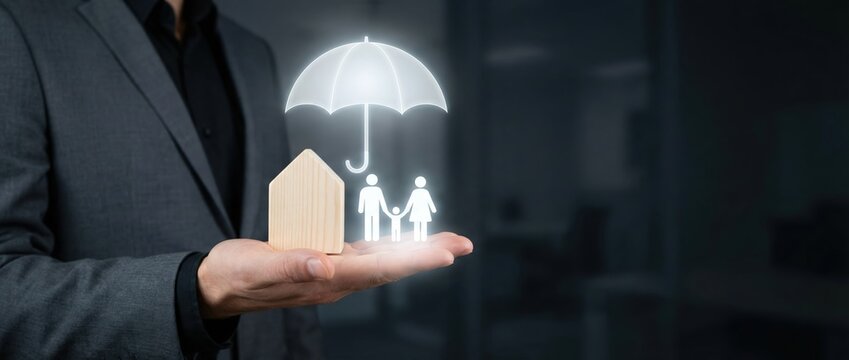 Protecting family futures insurance planning strategies modern office digital imagery professional environment client-centric viewpoint financial security concept