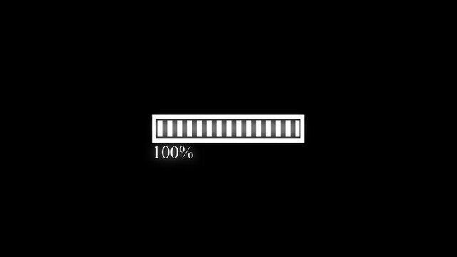 Science Loading white Circle Ring on black background. 100 in the loading ring. Loading Transfer Download Animation from zero to one hundred .k