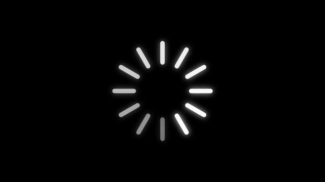 loading bar line progress loop Animation video transparent background with alpha channel. animated circle loading background video icon