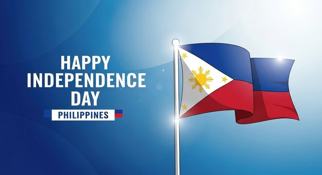Philippine flag waving on Independence Day