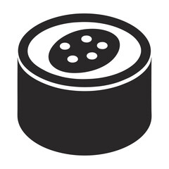 Stylized illustration of a sushi roll with rice and fish roe representing japanese cuisine © Creative Graphic Des