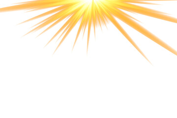 Fototapeta premium Bright yellow starburst explosion with radiant rays on white background