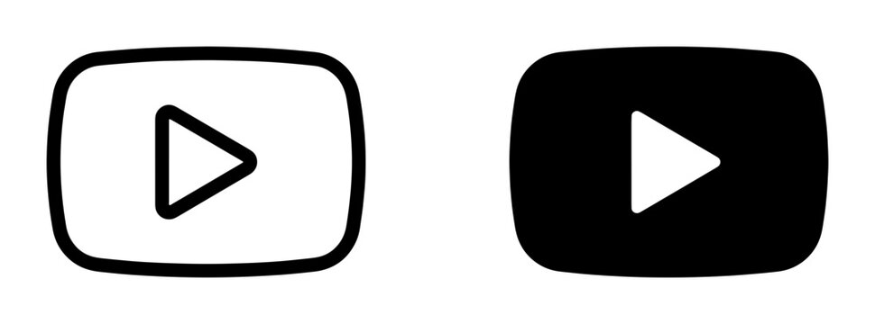 Play Button Icons, Video Play Symbol, Streaming Media Player, Social Media Logos, Digital Content