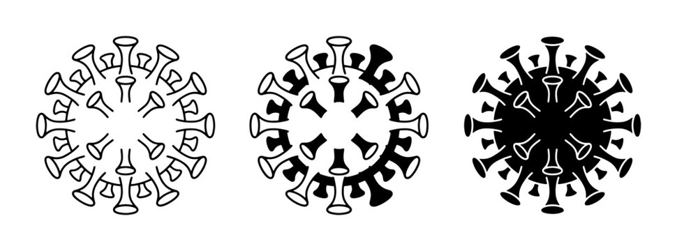 Coronavirus Icons, Virus Symbols, Pathogen Vector Graphics, Medical Science Illustration