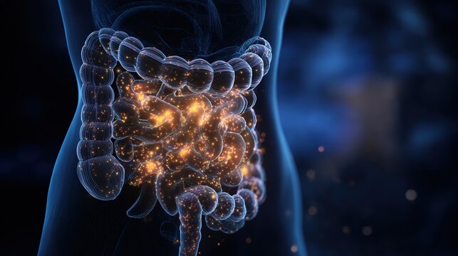 Inflammatory Bowel Disease 3D medical anatomical illustration, chronic inflammatory disorder of human digestive tract and intestinal lining, bowel inflammation, Crohn&rsquo;s disease and ulcerative colitis 