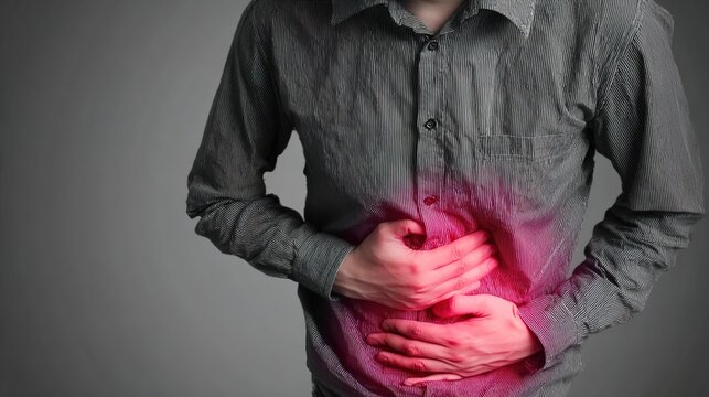 Inflammatory Bowel Disease 3D medical anatomical illustration, chronic inflammatory disorder of human digestive tract and intestinal lining, bowel inflammation, Crohn&rsquo;s disease and ulcerative colitis 