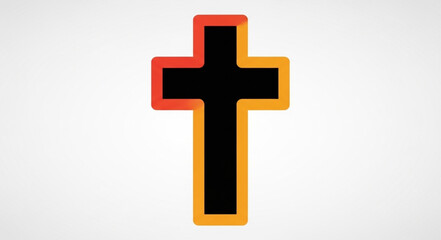 Obraz premium Colorful Cross Symbol with Bold Design and Bright Colors.