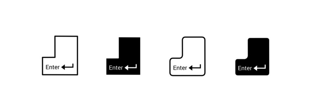 Keyboard enter key icon set