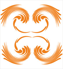 Obraz premium Wings of Birds type logo design in orange color