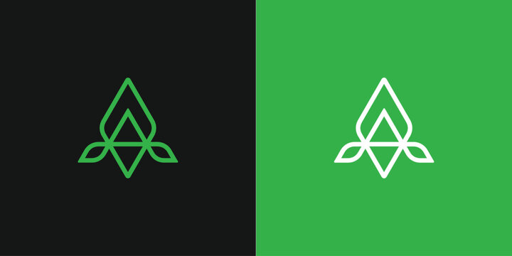 Abstract geometric logo design with leaf elements.